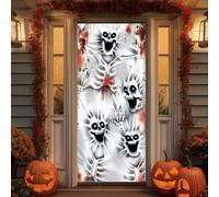 JOYIN 3D Design Rideau de Porte/Mur/Fenêtre, Motifs de Squelette effrayant, environ 76.2cm x182.88cm, pour Décoration extérieure/intérieure d’Halloween