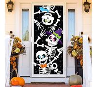 JOYIN 3D Design Rideau de Porte/Mur/Fenêtre, Motifs de Squelette Mignon, environ 76.2cm x182.88cm, pour Décoration d’Halloween