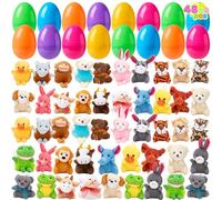 JOYIN 48 Pièces Oeuf de Paques Mini Animal Jouet en Peluch, Porte-clés Peluche pour Cadeau Prix, Oeufs de Pâques Remplisseur pour Enfant Keyring pour Enfants, remplisseurs de paniers de Pâques