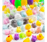 JOYIN 48 œufs de Pâques pré-remplis Mochi Squishy ; Jouets Anti-Stress Squishies à l'intérieur pour Les fêtes de Pâques, la Chasse aux œufs de Pâques, Le Remplissage des paniers.