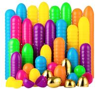 JOYIN 50 Oeufs de Pâques en Plastique, vides 2,3" 44 pièces colorés avec 6 œufs dorés remplissables en Vrac pour la Chasse de Pâques, Cadeaux de fête, Panier de Remplissage