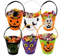 JOYIN 6 Pièces 16.5 cm Seaux à Bonbons avec poignée pour Sacs de Trick-Or-Treating, Faveurs de fêtes d'halloween, Collations d'halloween, Sacs à Surprises pour Halloween, Seaux à Bonbons