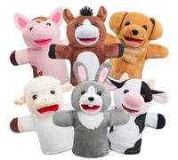 JOYIN 6 Pièces Marionette à Main pour Enfant, Marionnettes à Main en Peluche de Luxe Théâtre de poupées, Jeu de Rôle, Cadeau de fête pour Enfants, Sac de Fête, Enfants, Filles, Garçons