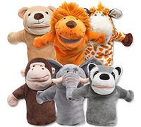 JOYIN 6 Pièces Marionette à Main pour Enfant, Marionnettes à Main en Peluche de Luxe Théâtre de poupées, Jeu de Rôle, Cadeau de fête pour Enfants, Sac de Fête, Enfants, Filles, Garçons