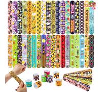 JOYIN 72 Bracelets à Claquer Jouet Halloween pour Enfant, Slap Bracelet Pinata Fille Garçons Halloween Petit Cadeau Anniversaire, Jouet Anniversaire Enfant Invite, 36 Conceptions Différentes Slap Band