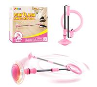 JOYIN Anneau Sauteur Clignotant pour Enfants, Swing Wheel avec Roue Lumineuse, Balle sautante Clignotante, Flash Pliable, Rose