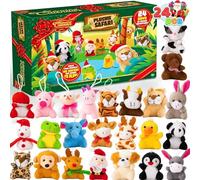 JOYIN Calendrier de l'Avent 2025 avec mini animal en peluche, calendrier de l'Avent avec compte à rebours de 24 jours avec 24 animaux en peluche, cadeau de fête pour enfants filles, cadeau de Noël