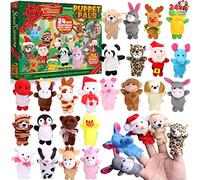 JOYIN Calendrier de l'Avent 2024 avec marionnettes à doigts, calendrier de l'Avent de 24 jours avec marionnettes à doigts en peluche pour filles et enfants, prix de classe, cadeau de Noël