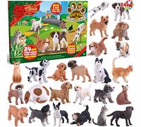 JOYIN Calendrier de l'Avent de Noël 2025 avec figurines d'animaux, chiens et chats, jouets pour animaux, compte à rebours de 24 jours, calendrier de l'Avent pour enfants