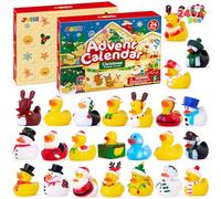 JOYIN Calendrier de l'Avent de Noël 2025 Canards, Calendrier de compte à rebours de Noël 24 jours Canards en caoutchouc, Jouets de bain pour garçons filles enfants, Cadeaux de fête de Noël amusants