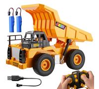 JOYIN Camion-Benne Télécommandé, Jouet Tracteur RC 2,4 GHz avec Lumière et Son, Voiture Jouet pour Véhicules de Construction de 3 4 5 6 7 8 Ans garçons, Cadeau de Noël et d'anniversaire