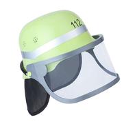 JOYIN Casque de pompier réglable pour enfant avec visière rabattable, foulard et mentonnière pour fête à thème, carnaval et jeu de rôle (jaune)