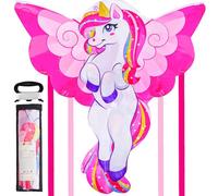 JOYIN Cerf-volant géant licorne de 43,3 pouces - Facile à voler pour enfants et adultes - Grand pour jeux et activités de plage en plein air