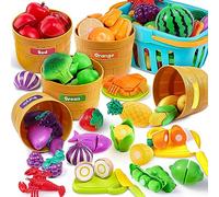 JOYIN Color Triing Play Food Set de 71 pièces de Jouets de Cuisine pour Enfants - Jouets éducatifs pour garçons et Filles - Tri et motricité Fine - Jouets éducatifs