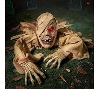 JOYIN Décoration de Brise-Terre Zombie pour Halloween, Brise-Terre Zombie avec Yeux Lumineux et Son Effrayant (Activation par Le Son) pour la décoration d'extérieur d'halloween, la pelouse, la Cour, l