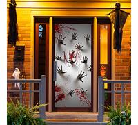 JOYIN Décoration de maison hantée d'Halloween, couverture de porte et fenêtre, mains de zombies 180 cm × 80 cm