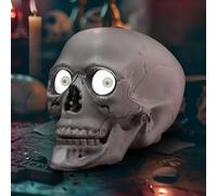 JOYIN Décoration de Table en Forme de tête de Mort d'halloween avec Yeux Clignotants et Yeux Mobiles pour Halloween, l'intérieur, décoration de fête, décoration de Maison hantée d'halloween