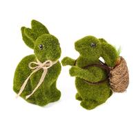 JOYIN Décoration de Table Lapin Herbe de Pâques Ornement de Table, pièce maîtresse, Figurines de Lapin floqué, Statue de Jardin, décor de Printemps de pâques