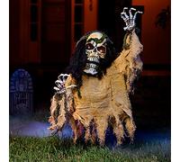 JOYIN Décoration d'halloween animée Zombie Groundbreaker, Squelette Lumineux Zombie Groundbreaker Prop avec Son Effrayant pour Halloween extérieur, pelouse, Cour, terrasse