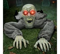 JOYIN Décoration d'halloween Zombie révolutionnaire avec Son et Yeux Clignotants pour décorations extérieures de Cour