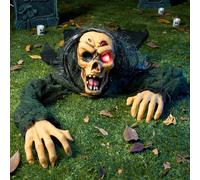 JOYIN Décoration extérieure d'halloween Taille réelle Zombie grimpant avec Son Effrayant pour pelouse extérieure, Cour, Patio, cimetière Décorations de Maison hantée d'halloween