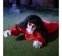 JOYIN Décorations animatroniques d'Halloween - Poupée rampante effrayante pour Halloween - Décoration extérieure effrayante pour maison hantée - Activation sonore avec sons et lumières
