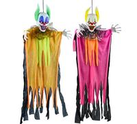 JOYIN Décorations de Clowns à Suspendre pour Halloween de 91,4 cm (Lot de 2) de différentes Couleurs, Clown avec Yeux LED, décorations, décoration à Suspendre pour décoration de Maison hantée