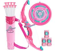 JOYIN Ensemble de flèches et d'arc pour enfants de 6 ans - Kit de tir à l'arc lumineux à LED avec flèches à ventouse, cible et étui à flèches, jouet pour l'intérieur et l'extérieur pour enfants