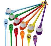 JOYIN Ensemble de Jeu de Course d'œufs et de cuillères d'halloween, 6 Globes oculaires et cuillères pour Enfants et Adultes Halloween Jeux Amusants en Plein air, Fournitures de fête