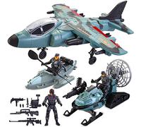 JOYIN Ensemble de Jouets Militaires, Avion Militaire, Avion de Combat avec Soldats Jouet, Figurines d'action pour Hommes de l'armée, Motoneige, Kayak, Jouet d'armée pour arçons âgés de 4 à 7 Ans