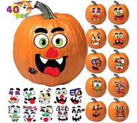 JOYIN fabrique 40 autocollants de décoration de citrouille avec 18 feuilles d'autocollants de 12 modèles et tailles différents, fournitures de fête, cadeaux de fête pour bonbons ou friandises