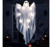 JOYIN Fantôme Lumineux d'halloween à Suspendre (120 cm) avec LED Blanche effrayante, idéal pour Une Maison hantée, pour Une fête, Un Jardin, Une terrasse ou Un Jardin.
