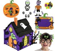 JOYIN Halloween Arts and Crafts en Mousse pour Enfants avec Maison hantée 3D, Cadre Photo, décor de 2 Personnages d'halloween, Lunettes et Cintre de Porte Trick Or Treat, Cadeaux de fête d'halloween
