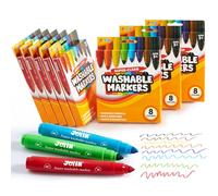 JOYIN Kit de 64 Pièces Lavables Feutres de Coloriage pour Dessin, 8 Couleurs Assorties Feutres,Non Toxique et Inodore Set de Marqueurs, pour les Enfants à partir de 3 Ans et les Adultes