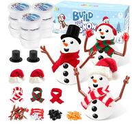 JOYIN Kit de bricolage de bonhomme de neige à construire votre bonhomme de neige, lot de 3 kits d'artisanat de Noël pour loisirs créatifs de Noël, cadeaux de Noël pour enfants, jouet amusant pour