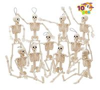 JOYIN Lot de 10 squelettes à Suspendre pour Halloween, 40,6 cm (16 Pouces), squelettes complets, os Humains réalistes en Plastique, pour décoration de fête intérieure et extérieure d'halloween
