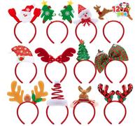 JOYIN Lot de 12 bandeaux de Noël pour femmes, hommes, enfants, fêtes de Noël, vacances (taille unique)