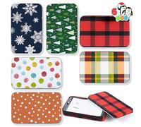 JOYIN Lot de 12 boîtes de rangement pour cartes cadeaux de Noël - 10 x 6 x 1,5 cm - Porte-billets - Unique pour décoration de Noël, de vacances, d'anniversaire