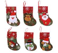 JOYIN Lot de 12 mini chaussettes de Noël 3D - Botte de Noël pour décoration de Noël - Sac cadeau - Sapin de Noël