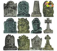 JOYIN Lot de 12 Pierres Tombales pour Décorations d'halloween,Tombes Miniatures Grises