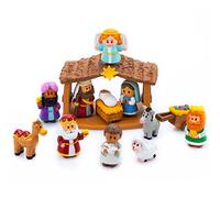 JOYIN Lot de 13 petits jeux de crèche de Noël, jouets miniatures, crèche de Noël pour enfants, décoration de Noël