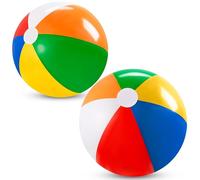 JOYIN Lot de 2 Ballons de Plage gonflables de 50,8 cm, Grands Ballons de Plage Arc-en-Ciel pour fêtes à la Piscine, Jouets de fête d'été pour Enfants et Adultes, Jouets de Plage, Cadeaux de fête