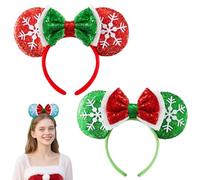 JOYIN Lot de 2 bandeaux de Noël avec oreilles de souris LED