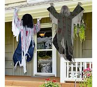 JOYIN Lot de 2 décorations murales de Zombies grimpants d'halloween, 90cm, décoration de Zombies Morts grimpants d'halloween pour Halloween, décoration de Maison hantée, extérieur, Cour