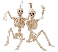 JOYIN Lot de 2 squelettes d'halloween de 61 cm - Squelettes posables du Corps Entier - Os Humains en Plastique avec articulations Mobiles pour décorations effrayantes d'intérieur et d'extérieur