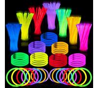 JOYIN Lot de 200 bâtons phosphorescents ultra lumineux de 20 cm de long pour bracelets et colliers - Décorations de fête phosphorescentes avec connecteurs pour anniversaire, mariage, Halloween