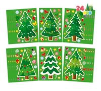 JOYIN Lot de 24 autocollants pour sapin de Noël, créez vos propres chaussettes de sapin de Noël, cadeaux de fête de Noël pour enfants, cadeaux de fête de Noël, jeux de classe, autocollants verts