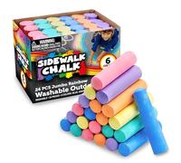 JOYIN Lot de 24 craies de trottoir lavables non toxiques Jumbo Craies pour écoles, jeux d'art en plein air, peinture sur tableau noir, tableau noir et aire de jeux