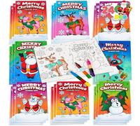 JOYIN Lot de 24 livres de coloriage de Noël en vrac pour enfants, mini livres de coloriage de Noël en 6 couvertures, excellent cadeau pour filles et garçons, cadeaux de vacances et cadeaux de fête