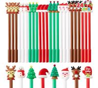 JOYIN Lot de 24 stylos de Noël amusants en vrac, stylos à encre gel pour enfants, fournitures de papeterie de Noël, fournitures de fête scolaire, stylos pour enfants, cadeaux de salle de classe,